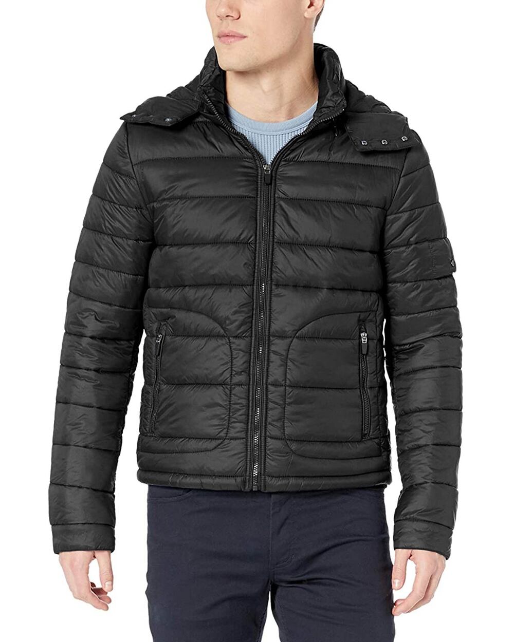 Slate & Stone Richard Black Down Puffer Hooded Jacket Sz Medium